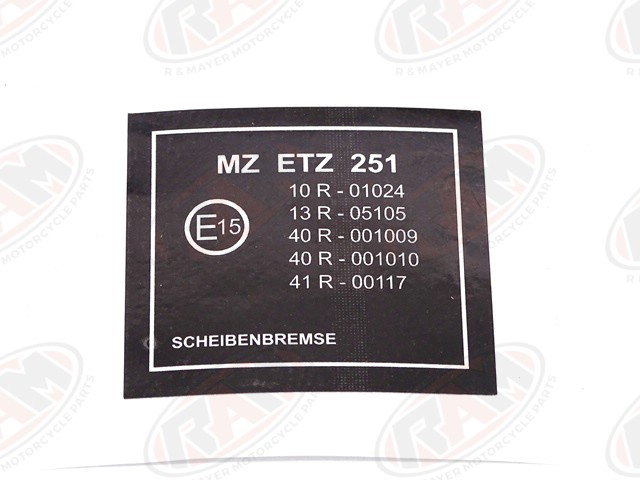 Parts / MZ / ETZ / Aufkleber - R & Mayer